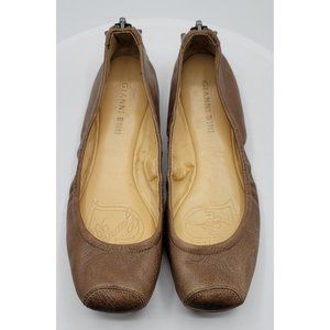 GIANNI BINI Leather Flats - Distressed Light Brown  7.5M